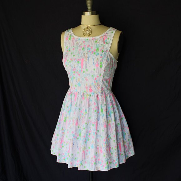 Rare Lilly Pulitzer Sandrine fit & flare Balloon resort white Pop beaded dress - Picture 6 of 11
